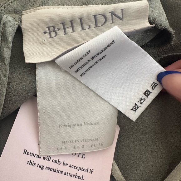 NWT BHLDN August Satin Charmeuse Midi Dress in Moss - Picture 9 of 11